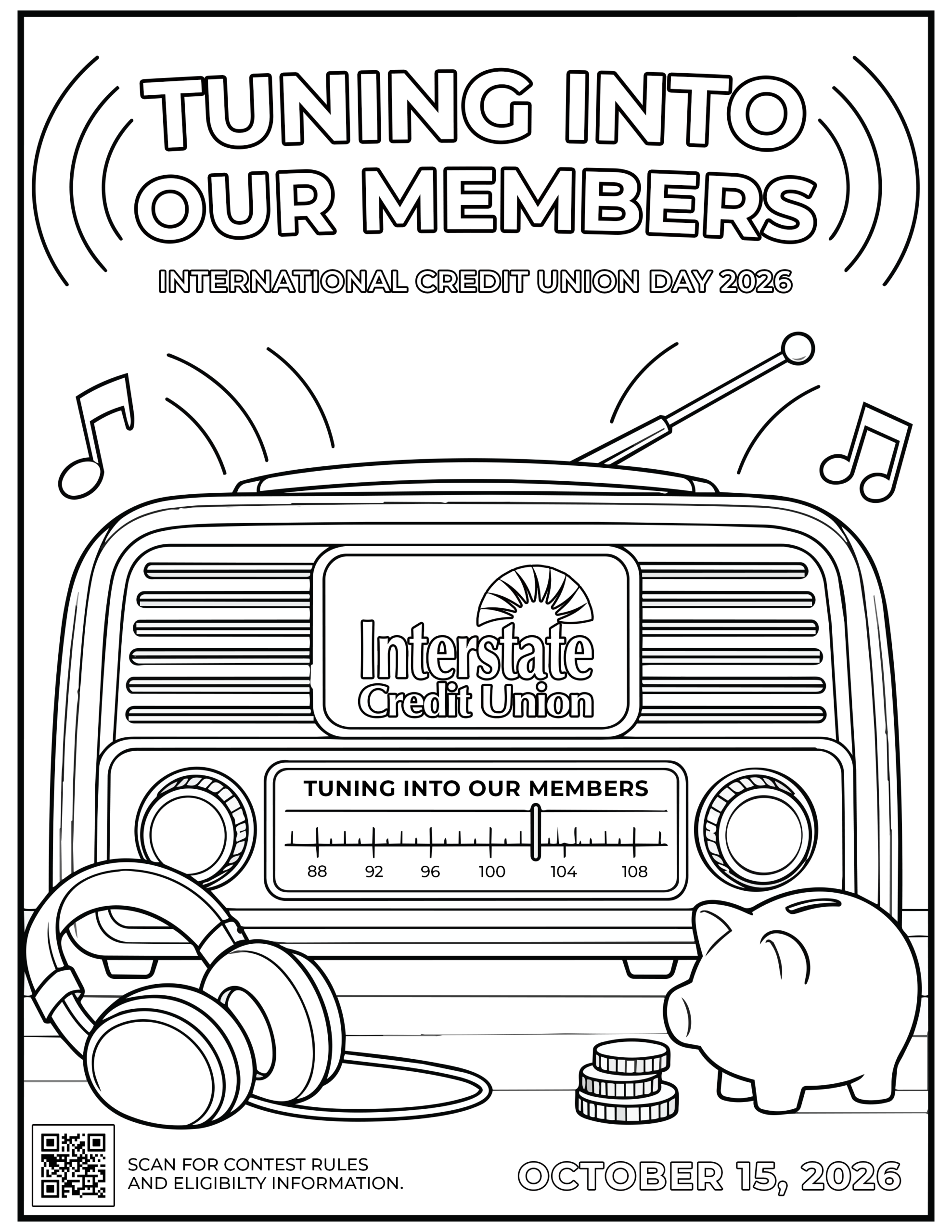 Preview of the 2026 International Credit Union Day coloring sheet